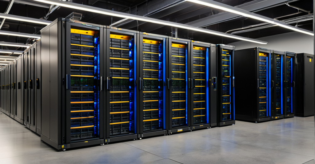 High-density GPU server racks in a modern data center representing the generative AI infrastructure boom.