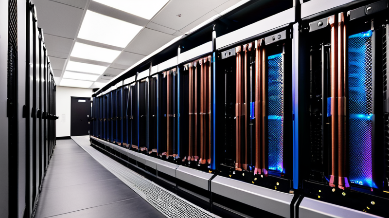 Network operations center dashboard monitoring server performance and resource allocation.