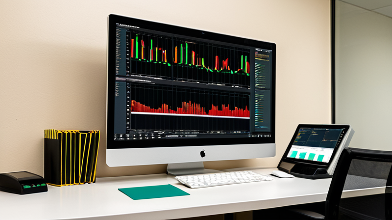 A compliance officer's workspace showing automated transaction monitoring and verification software.