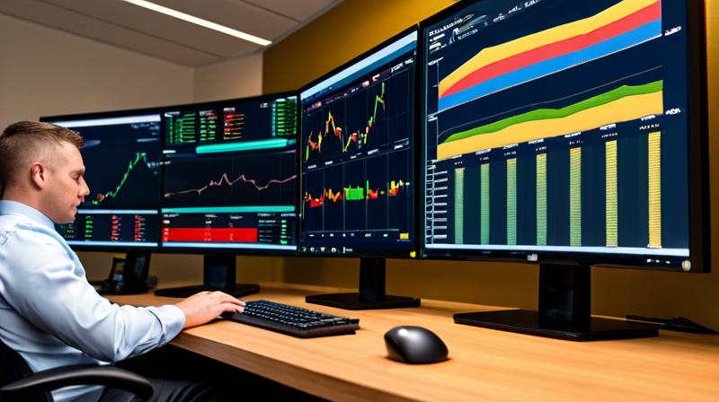 Financial analyst reviewing a digital asset portfolio dashboard