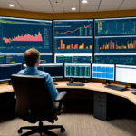 A modern financial technology operations room monitoring digital asset security and blockchain transactions.