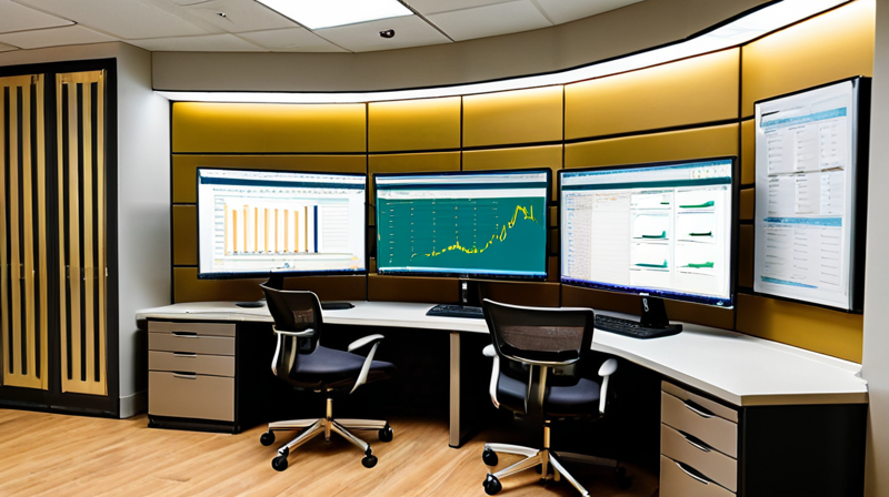 A compliance analyst reviewing regulatory frameworks and audit data on dual monitors.