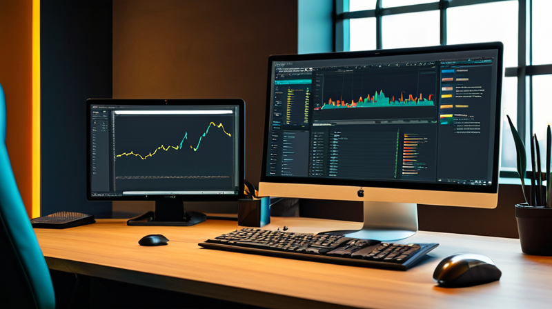 An artist's workspace showing a digital design interface and hardware security tools.