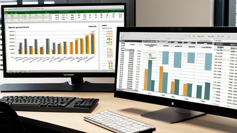 Financial analyst building a corporate valuation model on a spreadsheet