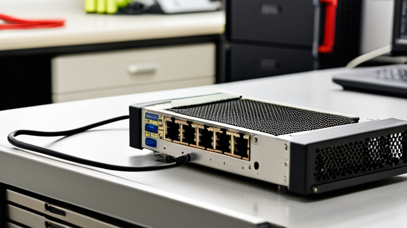 Close-up of a rugged industrial-grade edge AI computing device with visible NPU chip.