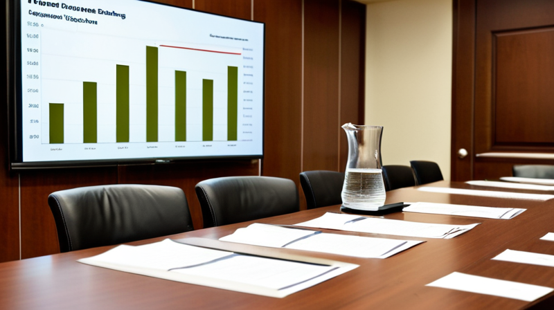 Corporate boardroom prepared for an investment banking advisory presentation