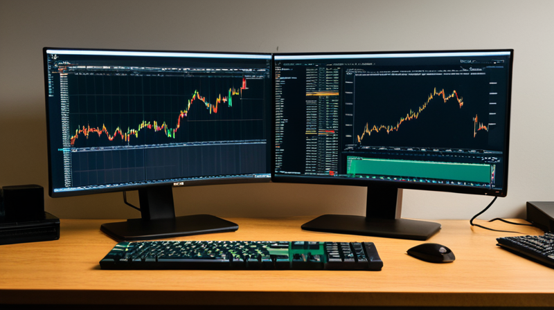 Developer workspace displaying cryptographic code and network node status on dual monitors.