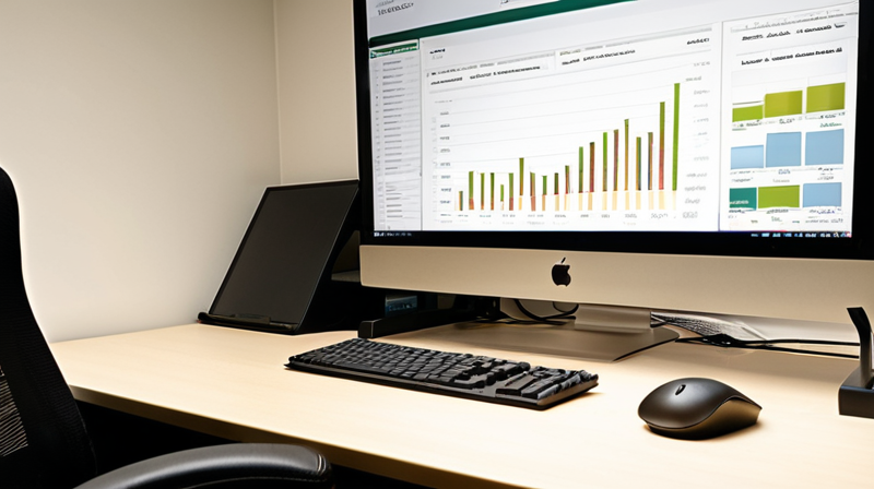 Detailed portfolio analytics dashboard on multiple screens in a modern investment management office