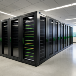 High-performance computing server room hosting generative AI models