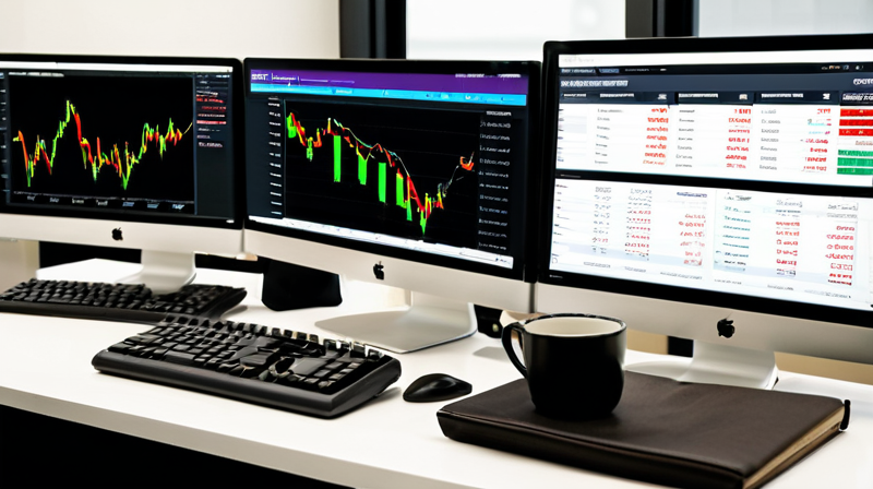 An analyst reviewing a global asset distribution and portfolio risk dashboard in a modern office.