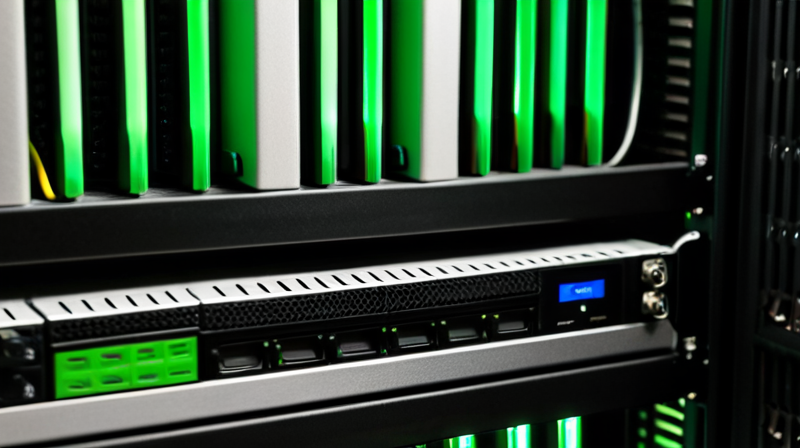 High-performance GPU server racks processing automated customer service data in a secure facility.