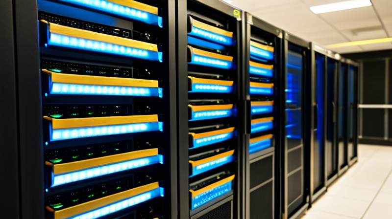 Secure server racks hosting decentralized blockchain nodes