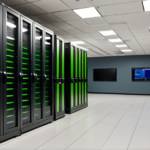 High-performance GPU server racks inside a modern data center representing the infrastructure of the artificial intelligence boom.