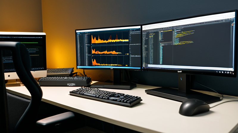 Developer workspace showing code repository and model training terminal