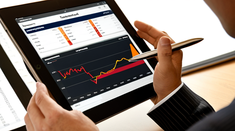 Analyst reviewing private equity deal flow pipeline on a tablet.