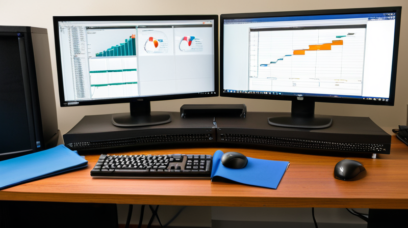 A developer's workspace showing video analysis tools and neural network architecture on a high-resolution monitor.