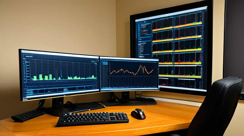Developer workstation displaying neural network training metrics and codebase