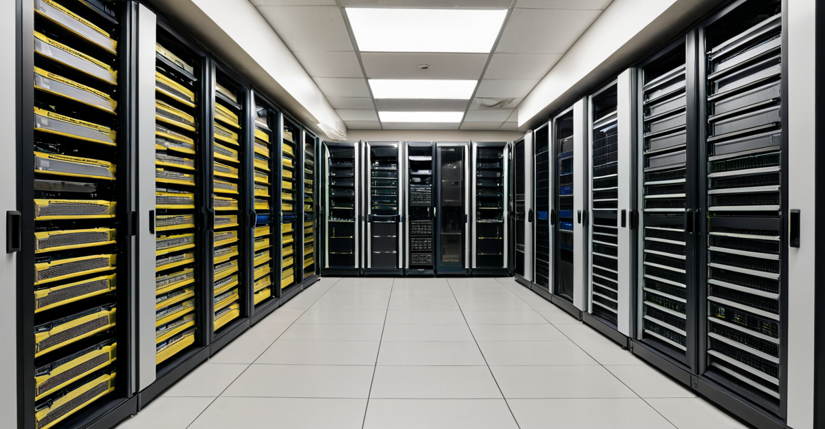Modern AI research facility with data visualizations and server racks, symbolizing the AI boom.