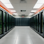 High-density GPU server racks in a modern data center representing the infrastructure driving the AI boom.