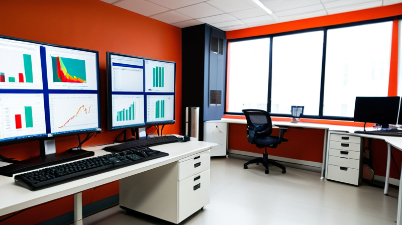 Advanced diagnostic screens in a research lab displaying neural network training data, highlighting the intensive work in AI moonshot projects.