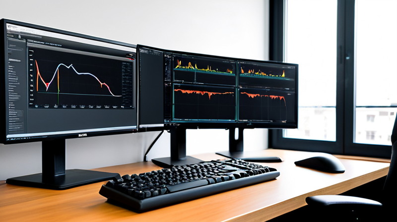Developer workstation displaying neural network training metrics and model architecture.