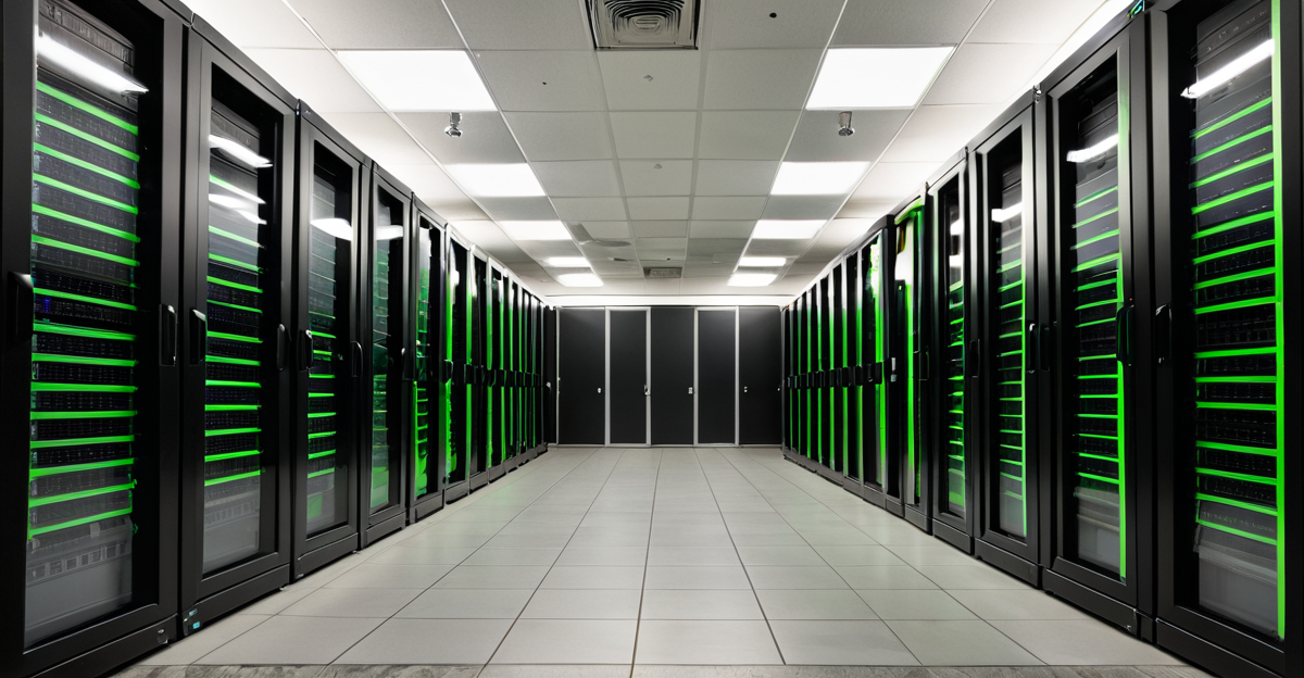 High-performance GPU server racks in a modern data center representing Moonshot AI infrastructure