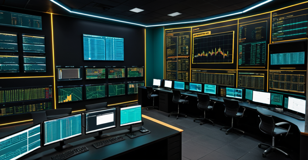 Secure server room representing decentralized network infrastructure and cryptography systems.