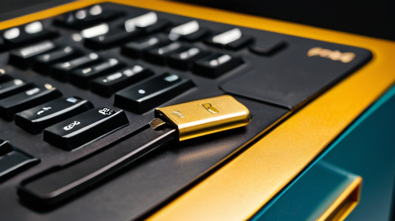 Close-up of a hardware security module representing public-key cryptography.