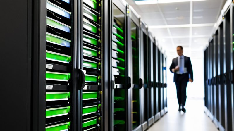 Secure server room housing cloud infrastructure for wealthtech platforms