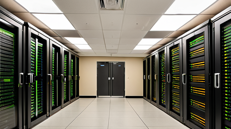 Secure server racks hosting the digital infrastructure for modern wealthtech and portfolio management platforms.