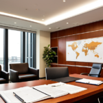 Overview of a high-tech financial trading floor with multiple screens displaying market data, symbolizing strategic financial investments.