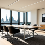 Modern wealth management office with digital portfolio dashboards displaying investment allocations.