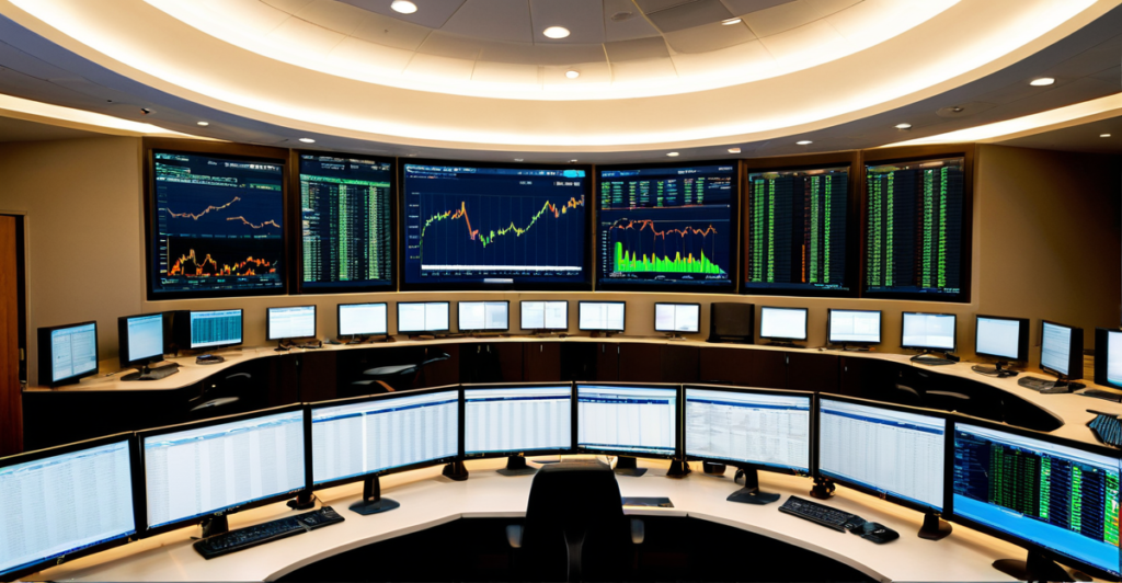 Modern trading desk displaying real-time global market data and financial charts representing top investing trends