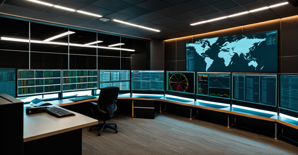 Secure blockchain validation server room showcasing decentralized infrastructure.