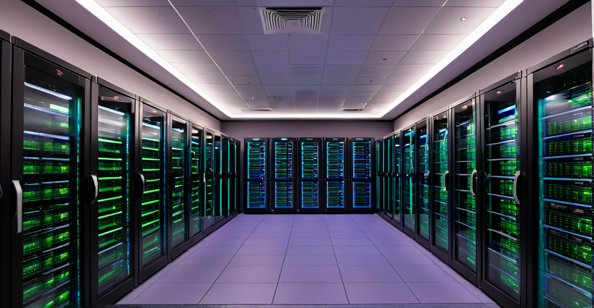 High-tech server room illustrating the physical infrastructure of decentralized networks.