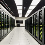 High-density server room housing advanced computational infrastructure for AI technology