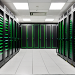 High-density GPU server racks in a modern Beijing data center representing Moonshot AI hardware infrastructure.